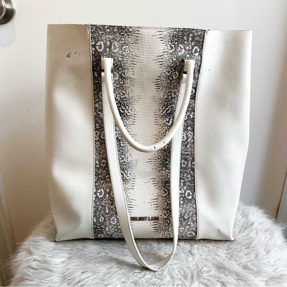 Elegant Cream and Gray Tote Bag